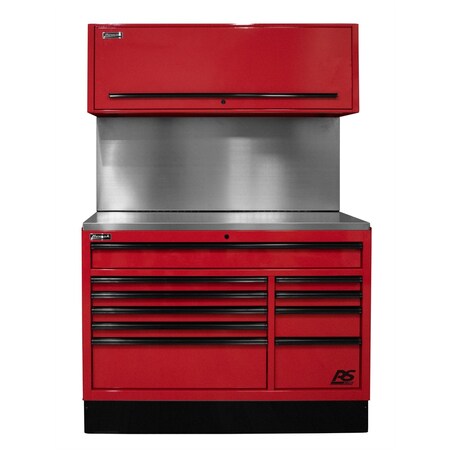 Homak Homak Mfg. 54 in. CTS Centralized Tool Storage with Solid Back Splash Set, Red RDCTS54001